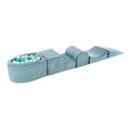 Turquoise Foam Play Set with Small Ball Pit, 5-Piece (1–3y) – Turquoise, White & Mint Balls - Tiny Tugz™