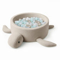 Turtle Bouclé Foam Ball Pit (Beige) – Safe Soft Play Pool for Kids (Without Balls) - Tiny Tugz™