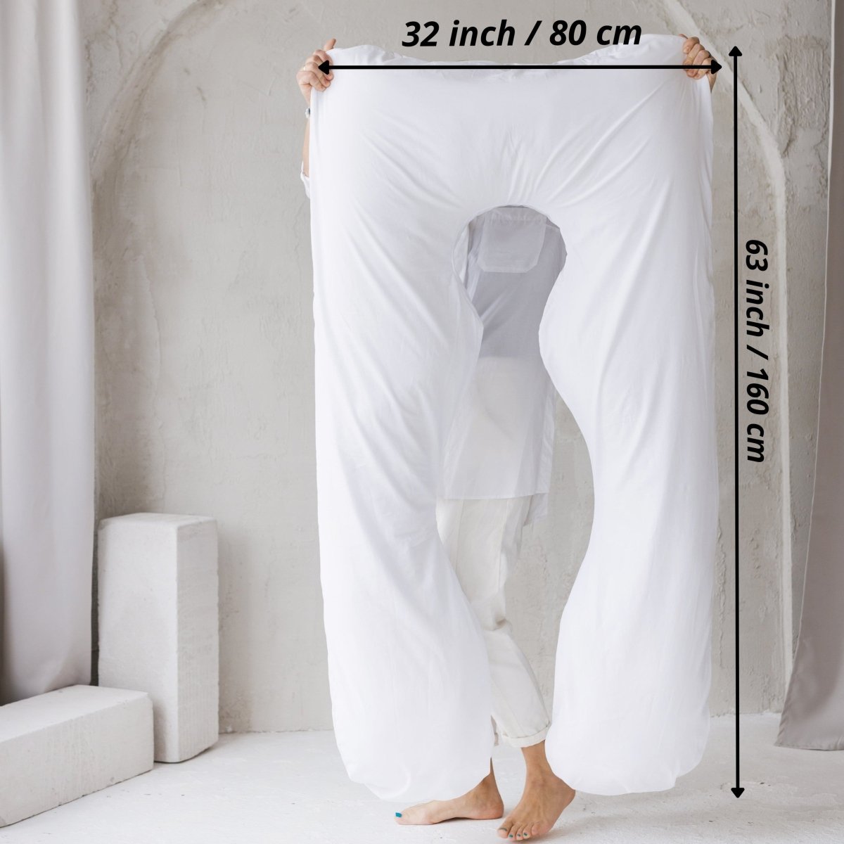 U-Shaped Pregnancy & Body Pillow - Organic Cotton Cover - White - Tiny Tugz™