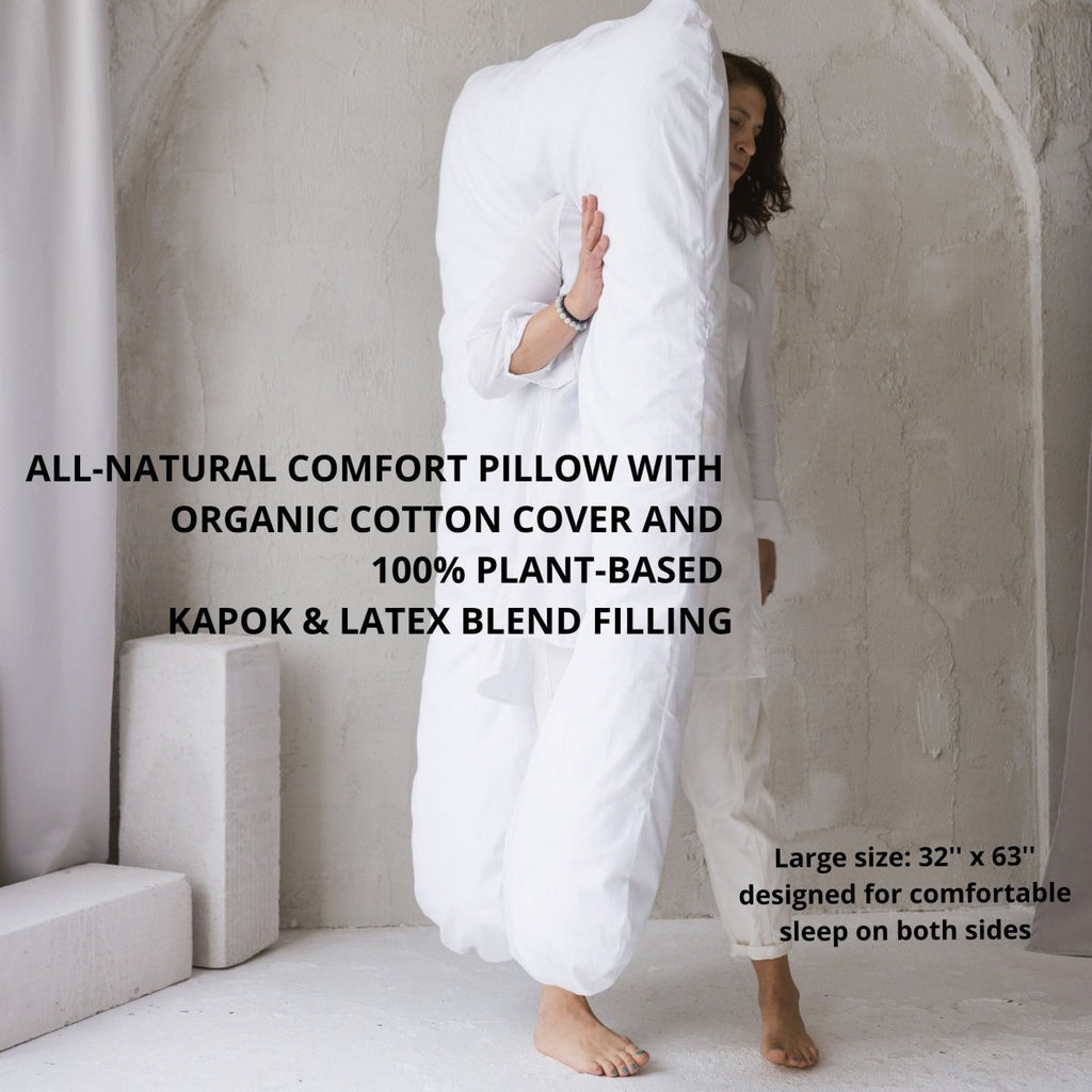 U-Shaped Pregnancy & Body Pillow - Organic Cotton Cover - White - Tiny Tugz™