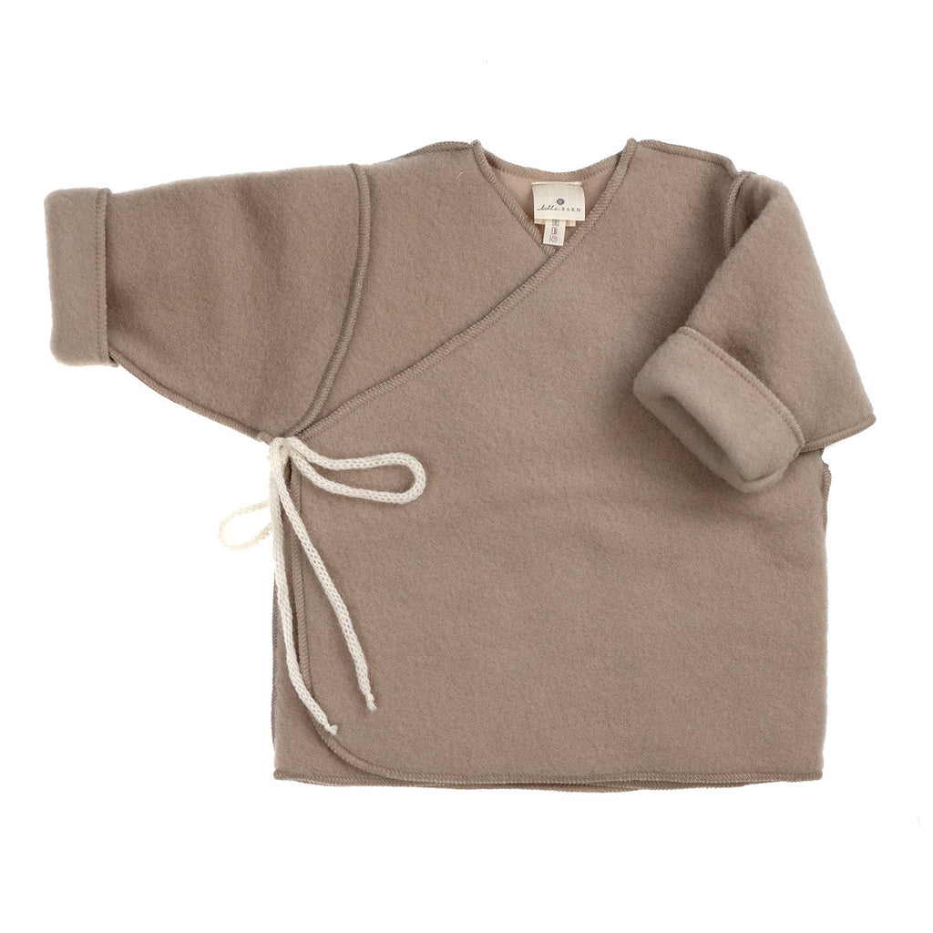 Wool Baby/Newborn Cardigan - Merino Wool Fleece - Beige