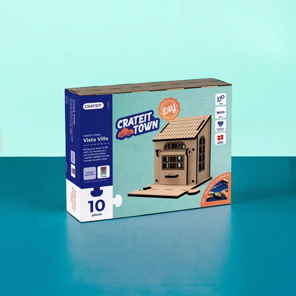 Vista Villa - Colour-Your-Own Wooden Toy Garage - Tiny Tugz™