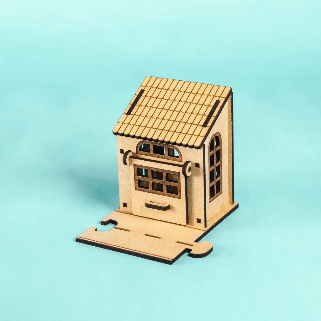 Vista Villa - Colour-Your-Own Wooden Toy Garage - Tiny Tugz™