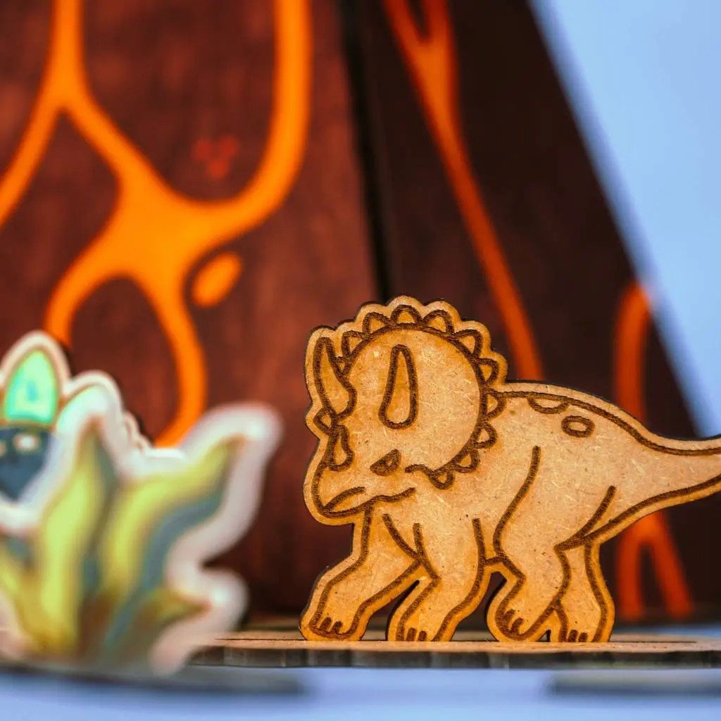 Volcano Escape - Colour-Your-Own Wooden Dinosaur Play Set - Tiny Tugz™