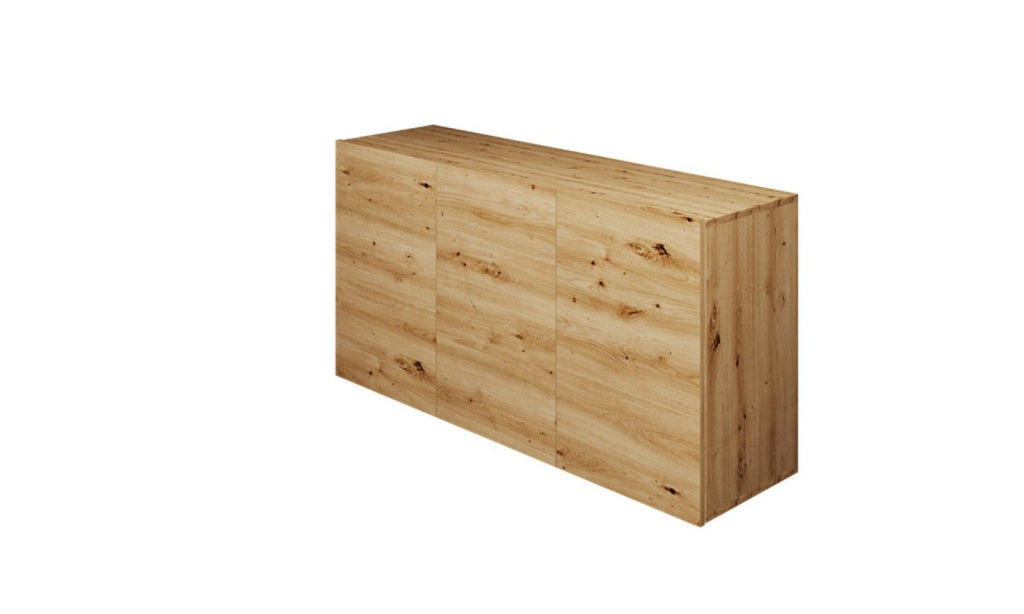 Wall-Mounted Sideboard Dallas 160 cm - 3 Cabinets - Artisan Oak Finish - Tiny Tugz™