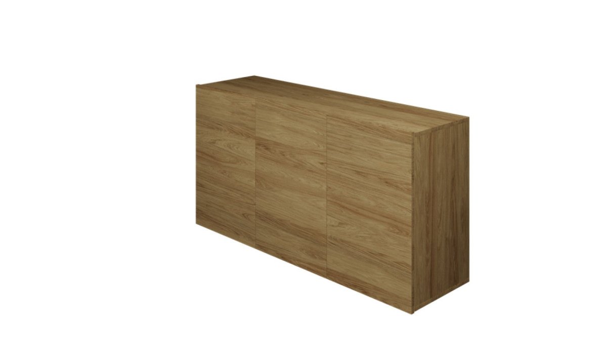 Wall-Mounted Sideboard Dallas 160 cm - 3 Cabinets - Hickory Finish - Tiny Tugz™