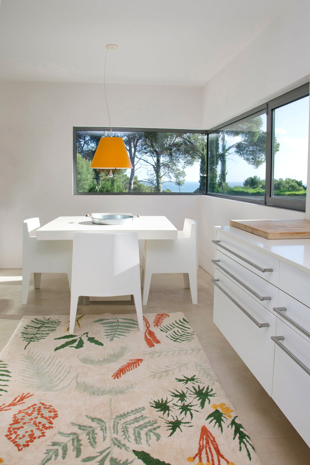 Washable Rug Botanic Plants, 140 x 200 cm 