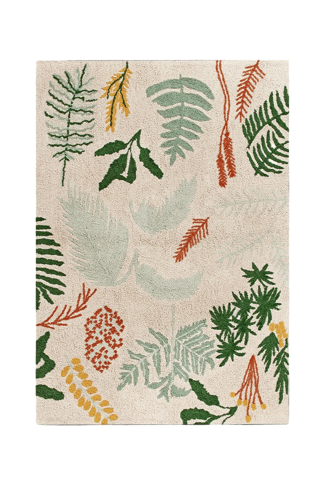 Washable Rug Botanic Plants, 140 x 200 cm 