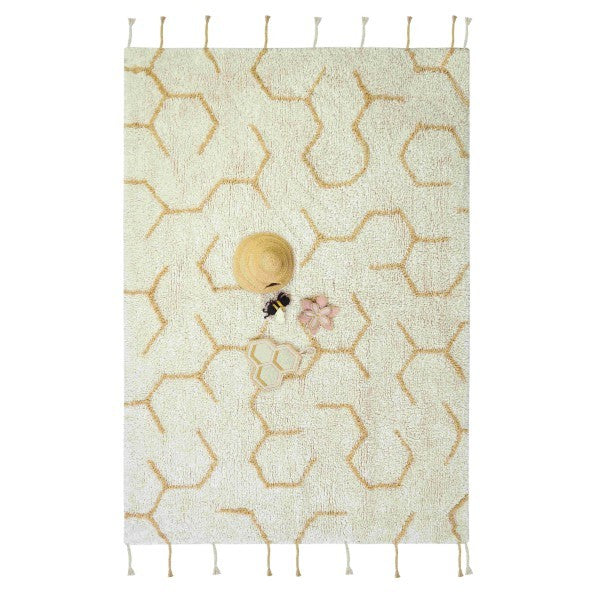 Washable Play Rug Pollination with 4 Handmade Textile Accessories, 90 x 130 cm