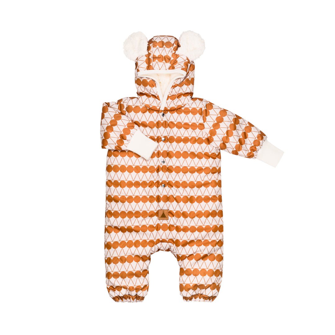 Waterproof Winter Jumpsuit for Babies & Kids (Orange Dots) - Tiny Tugz™