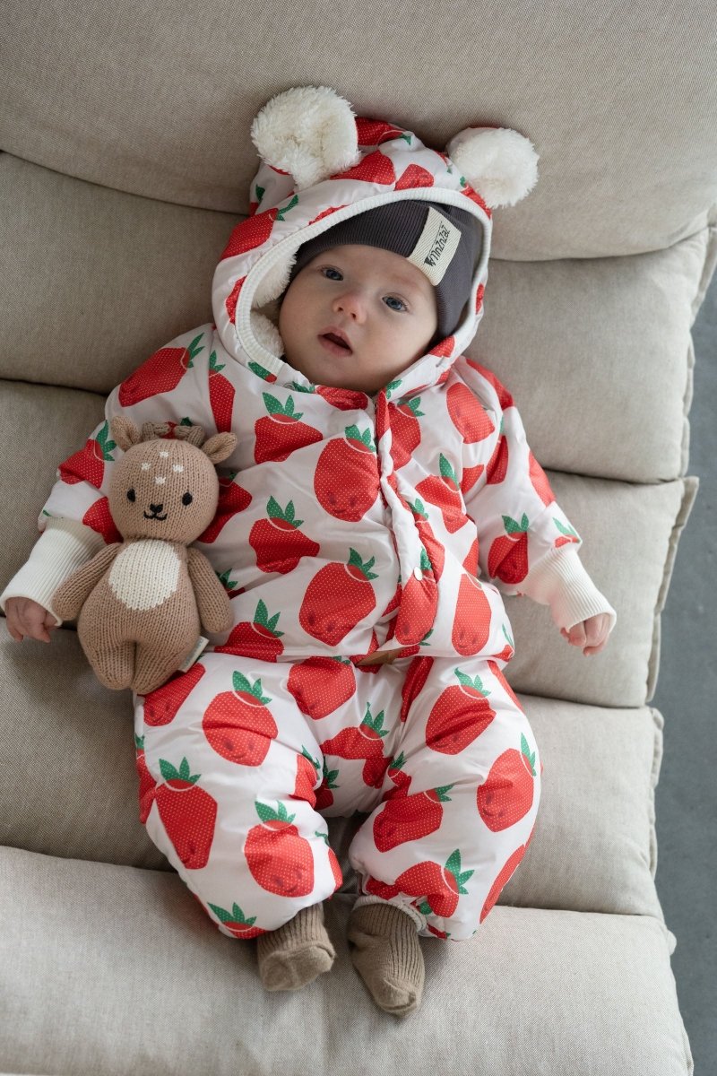 Waterproof Winter Jumpsuit for Babies & Kids (Strawberries) - Tiny Tugz™