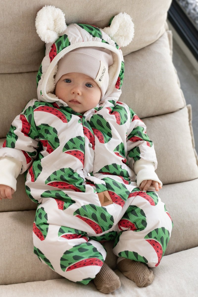 Waterproof Winter Jumpsuit for Babies & Kids (Watermelons) - Tiny Tugz™