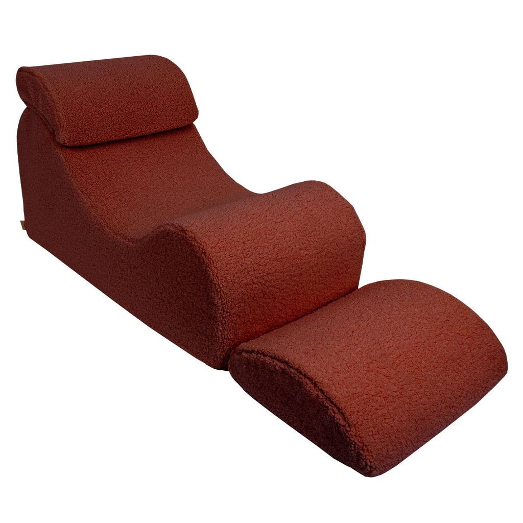 Wave Lounger for Kids & Teens - S-Shape, Bearly Fabric (Brown) - Tiny Tugz™