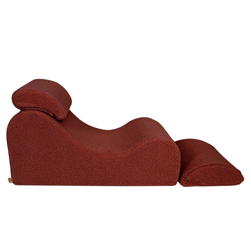 Wave Lounger for Kids & Teens - S-Shape, Bearly Fabric (Brown) - Tiny Tugz™