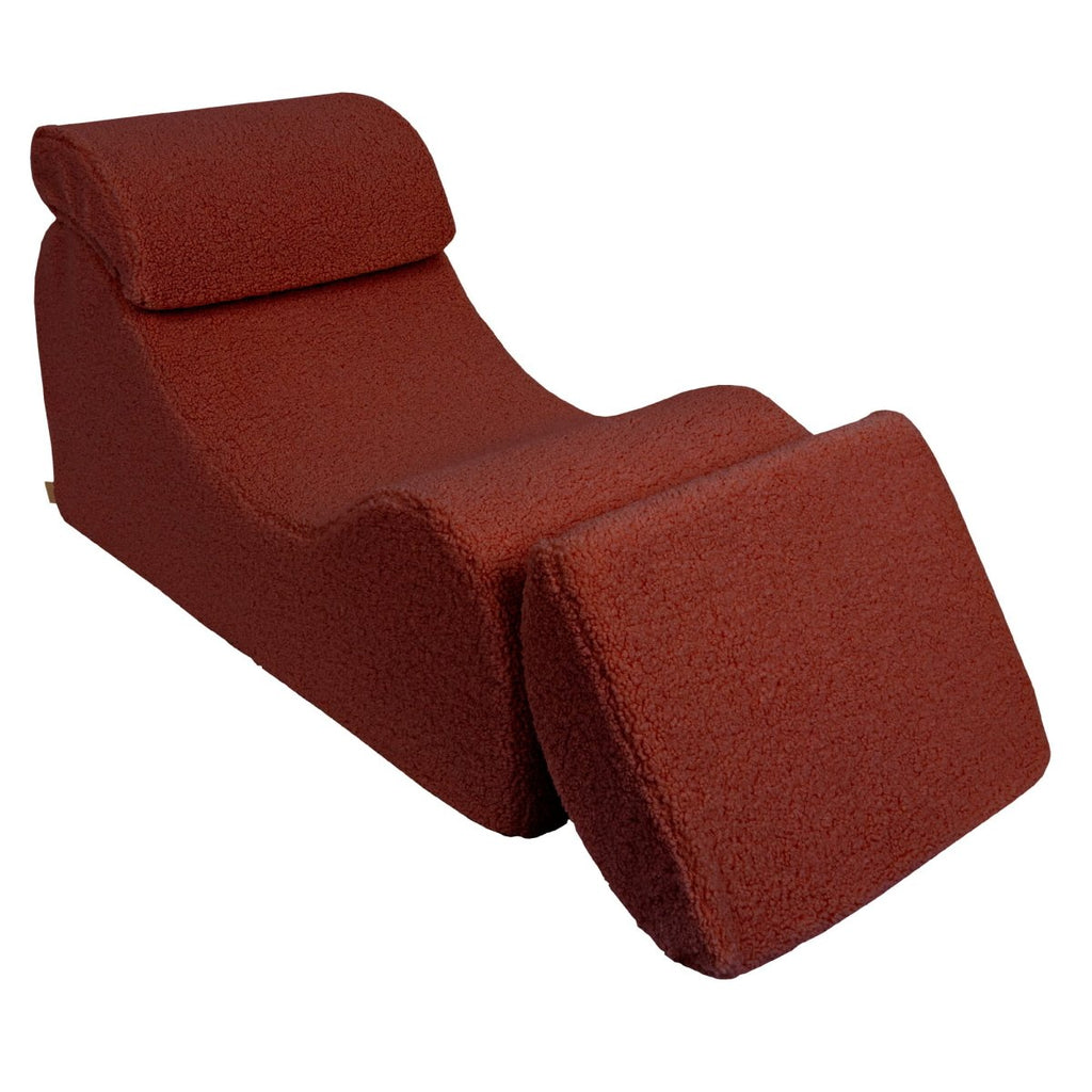 Wave Lounger for Kids & Teens - S-Shape, Bearly Fabric (Brown) - Tiny Tugz™