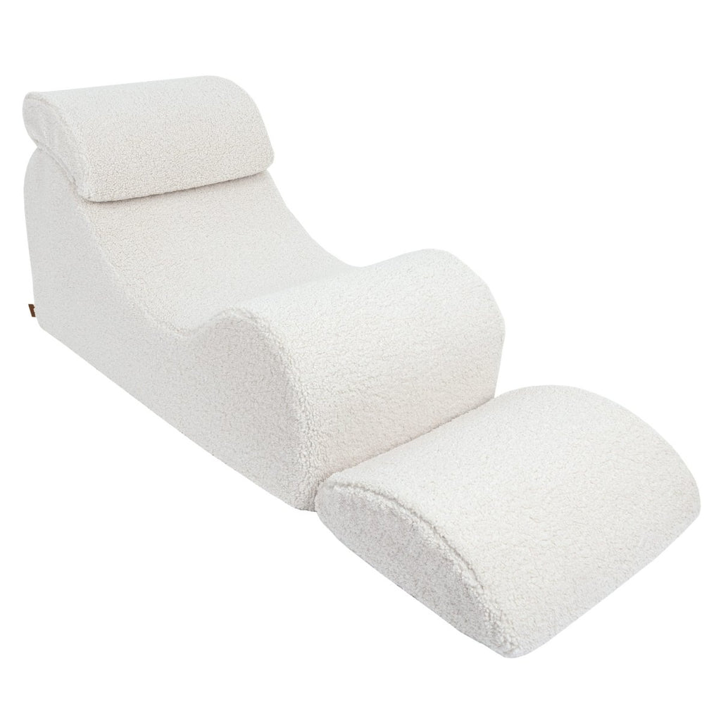 Wave Lounger for Kids & Teens - S-Shape, Bearly Fabric (Cream) - Tiny Tugz™