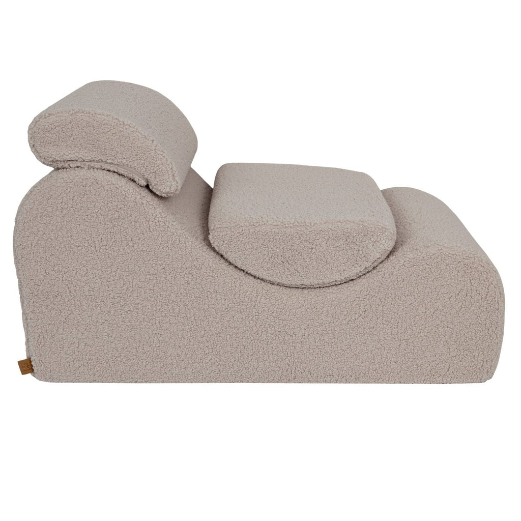 Wave Lounger for Kids & Teens - S-Shape, Bearly Fabric (Light Grey) - Tiny Tugz™
