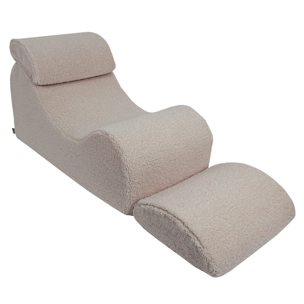 Wave Lounger for Kids & Teens - S-Shape, Bearly Fabric (Light Grey) - Tiny Tugz™