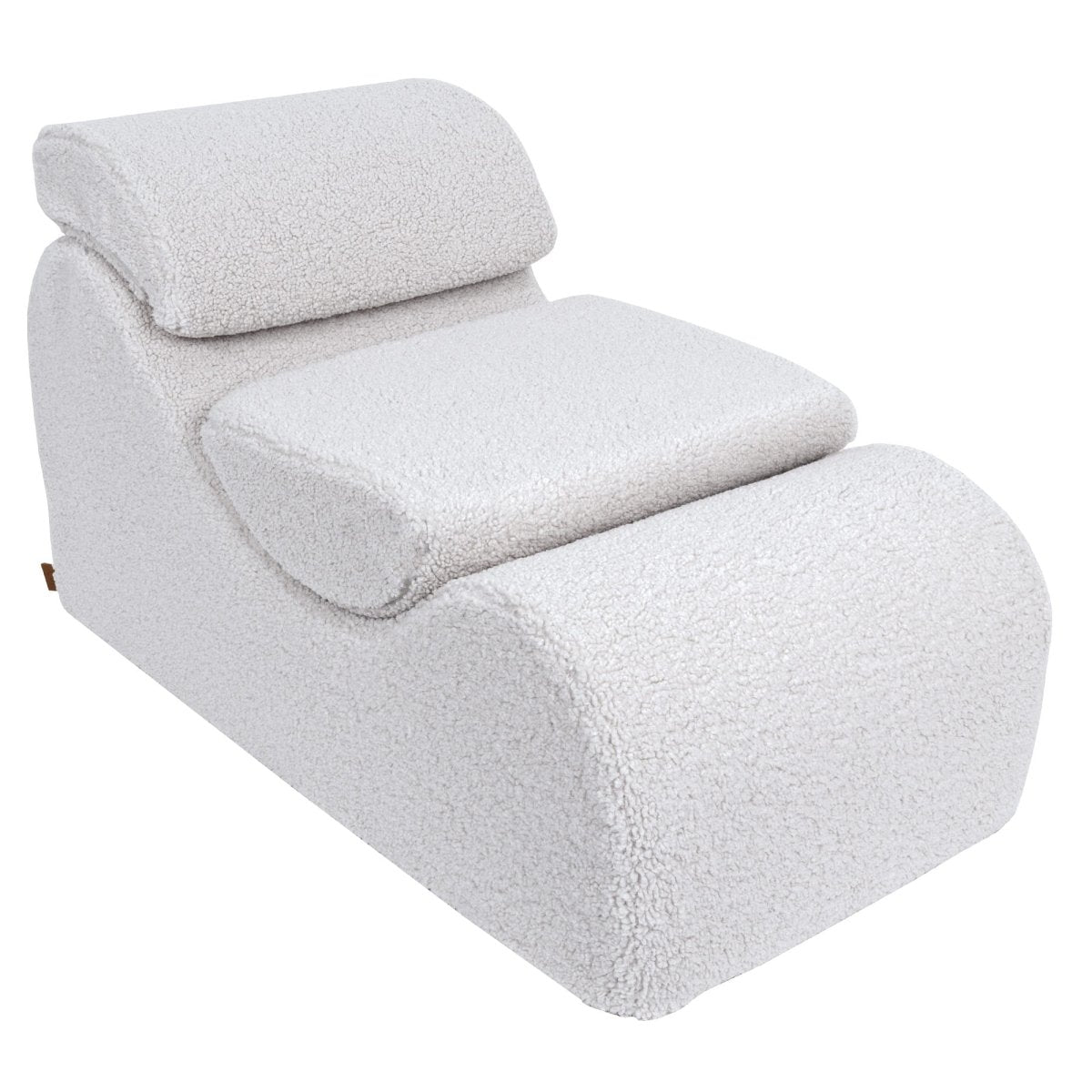 Wave Lounger for Kids & Teens - S-Shape, Bearly Fabric (White) - Tiny Tugz™