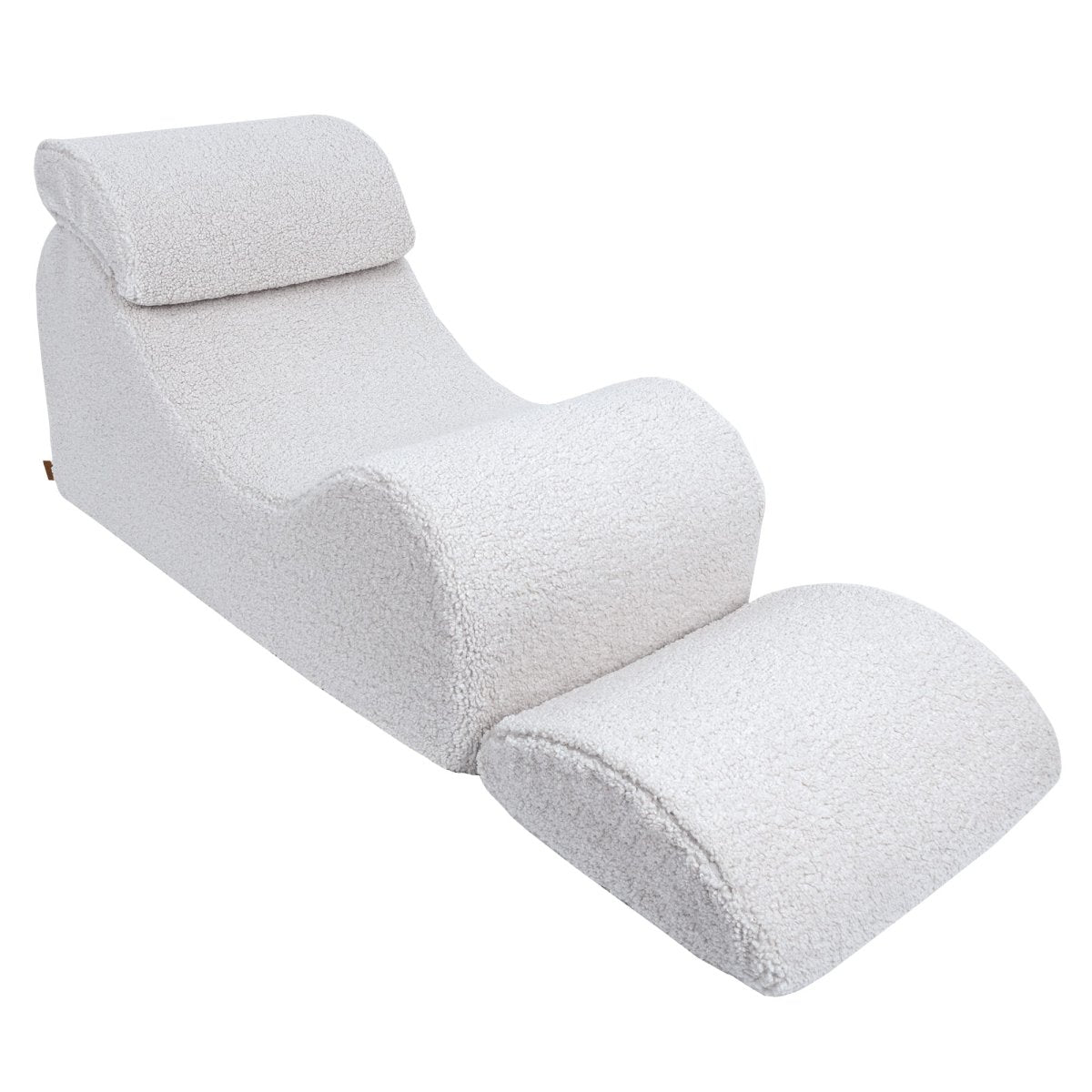 Wave Lounger for Kids & Teens - S-Shape, Bearly Fabric (White) - Tiny Tugz™