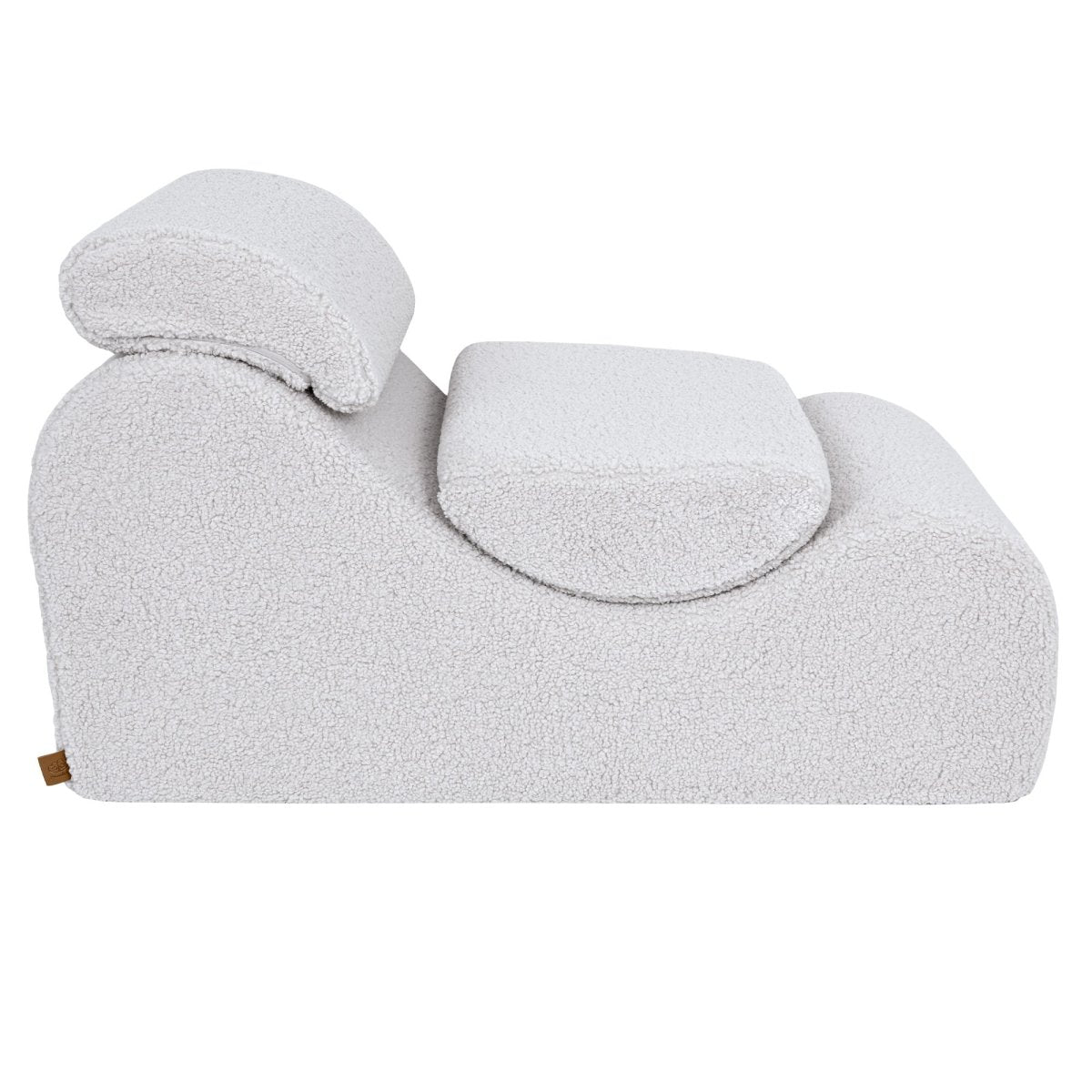 Wave Lounger for Kids & Teens - S-Shape, Bearly Fabric (White) - Tiny Tugz™