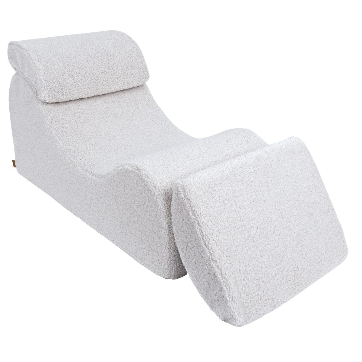 Wave Lounger for Kids & Teens - S-Shape, Bearly Fabric (White) - Tiny Tugz™