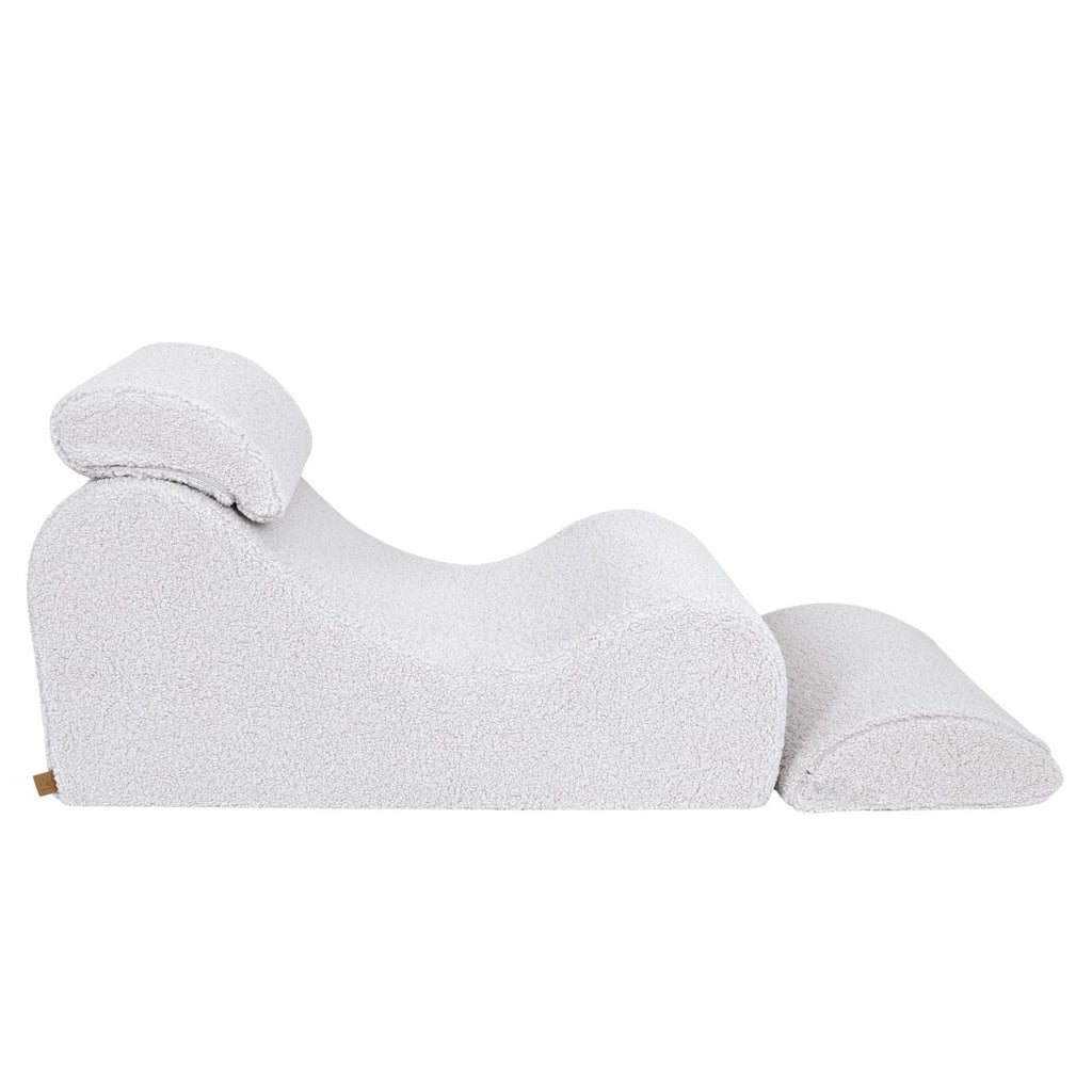 Wave Lounger for Kids & Teens - S-Shape, Bearly Fabric (White) - Tiny Tugz™