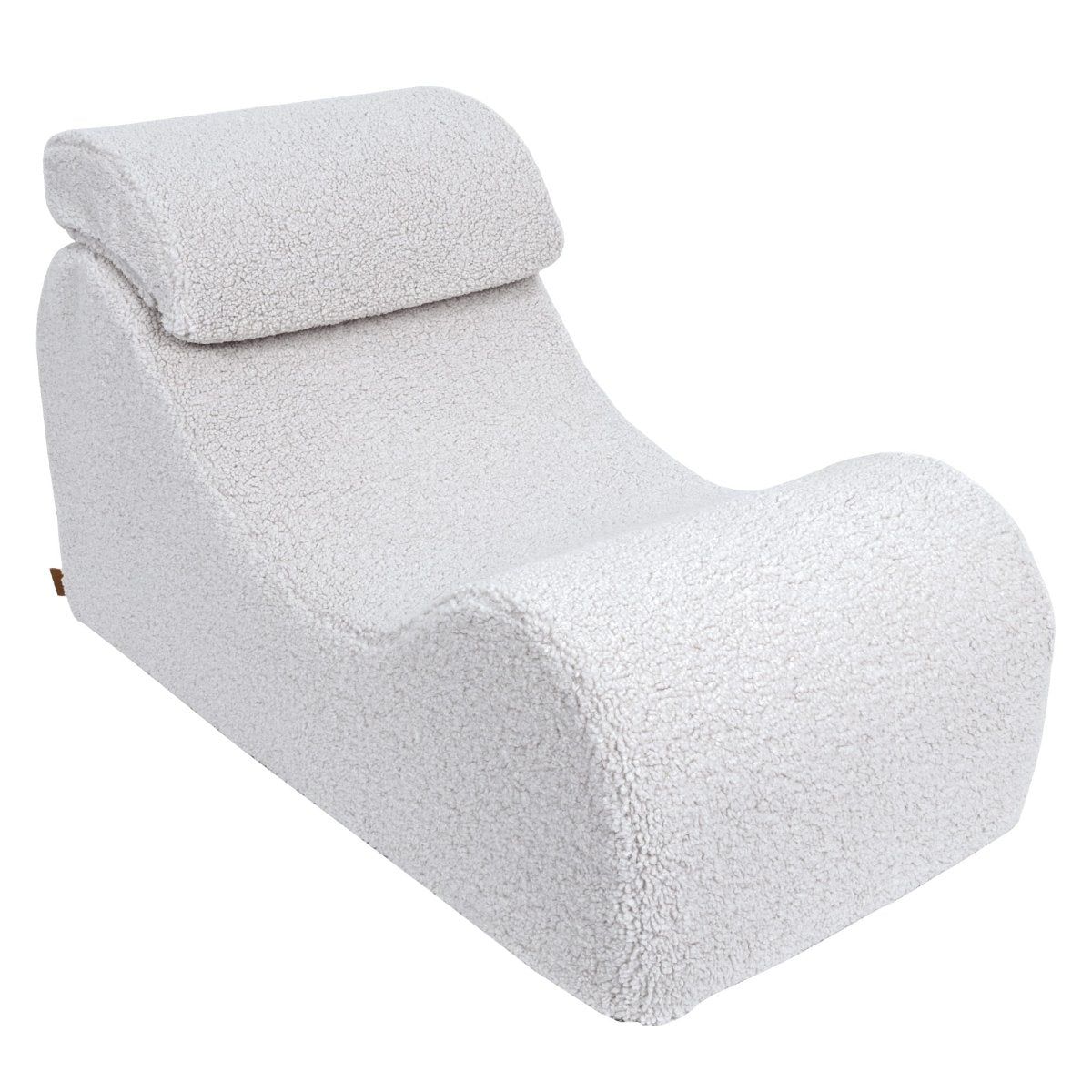 Wave Lounger for Kids & Teens - S-Shape, Bearly Fabric (White) - Tiny Tugz™