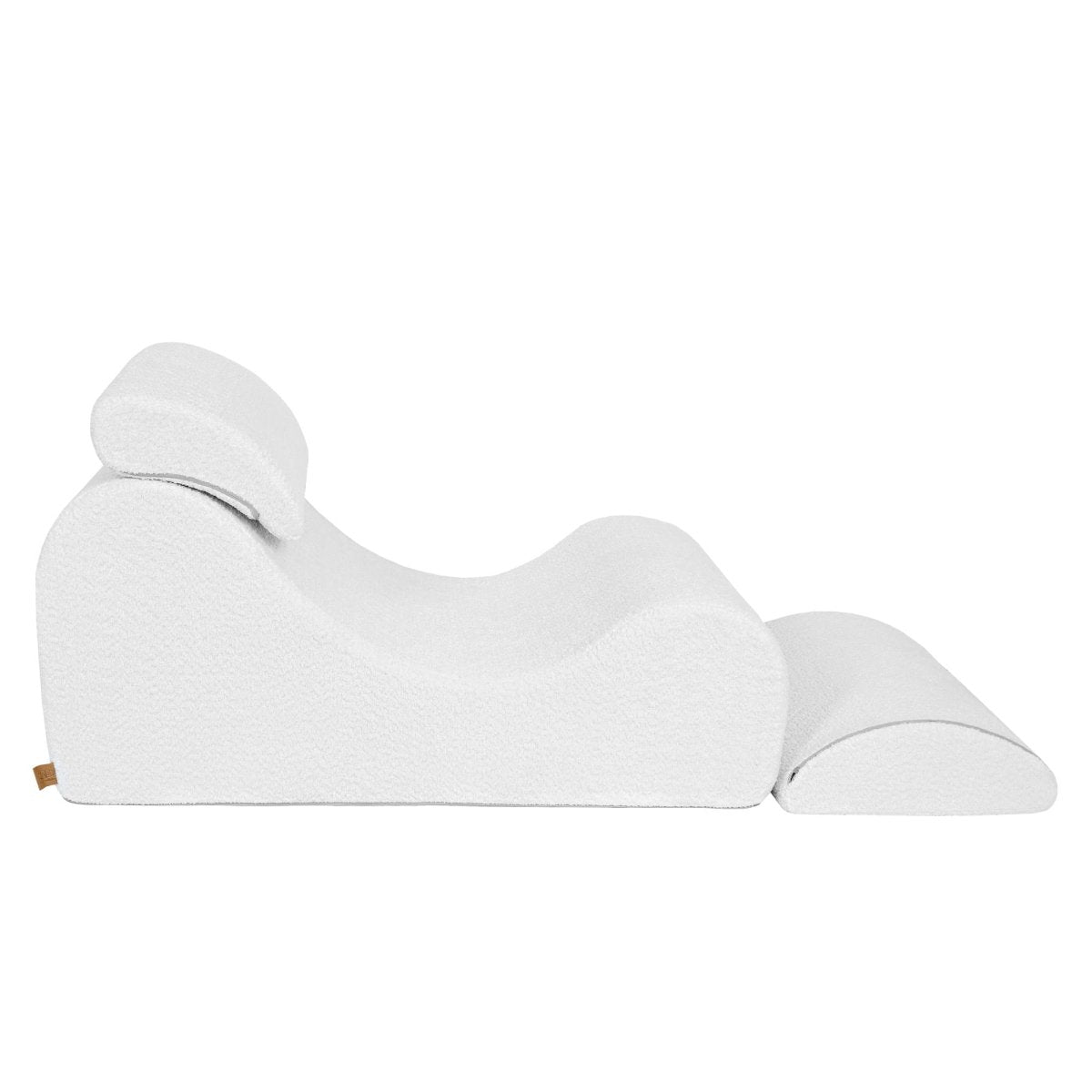 Wave Lounger for Kids & Teens - S-Shape, Bouclé (White) - Tiny Tugz™