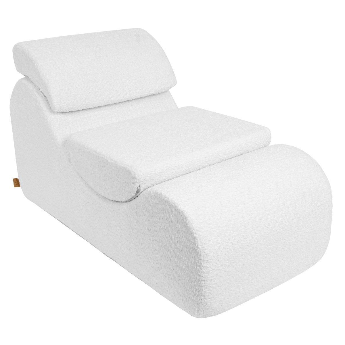 Wave Lounger for Kids & Teens - S-Shape, Bouclé (White) - Tiny Tugz™