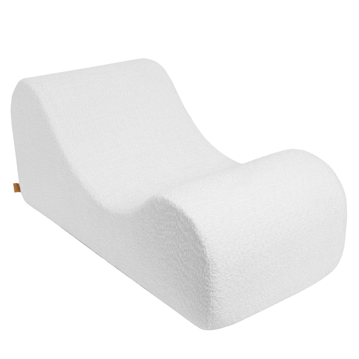 Wave Lounger for Kids & Teens - S-Shape, Bouclé (White) - Tiny Tugz™