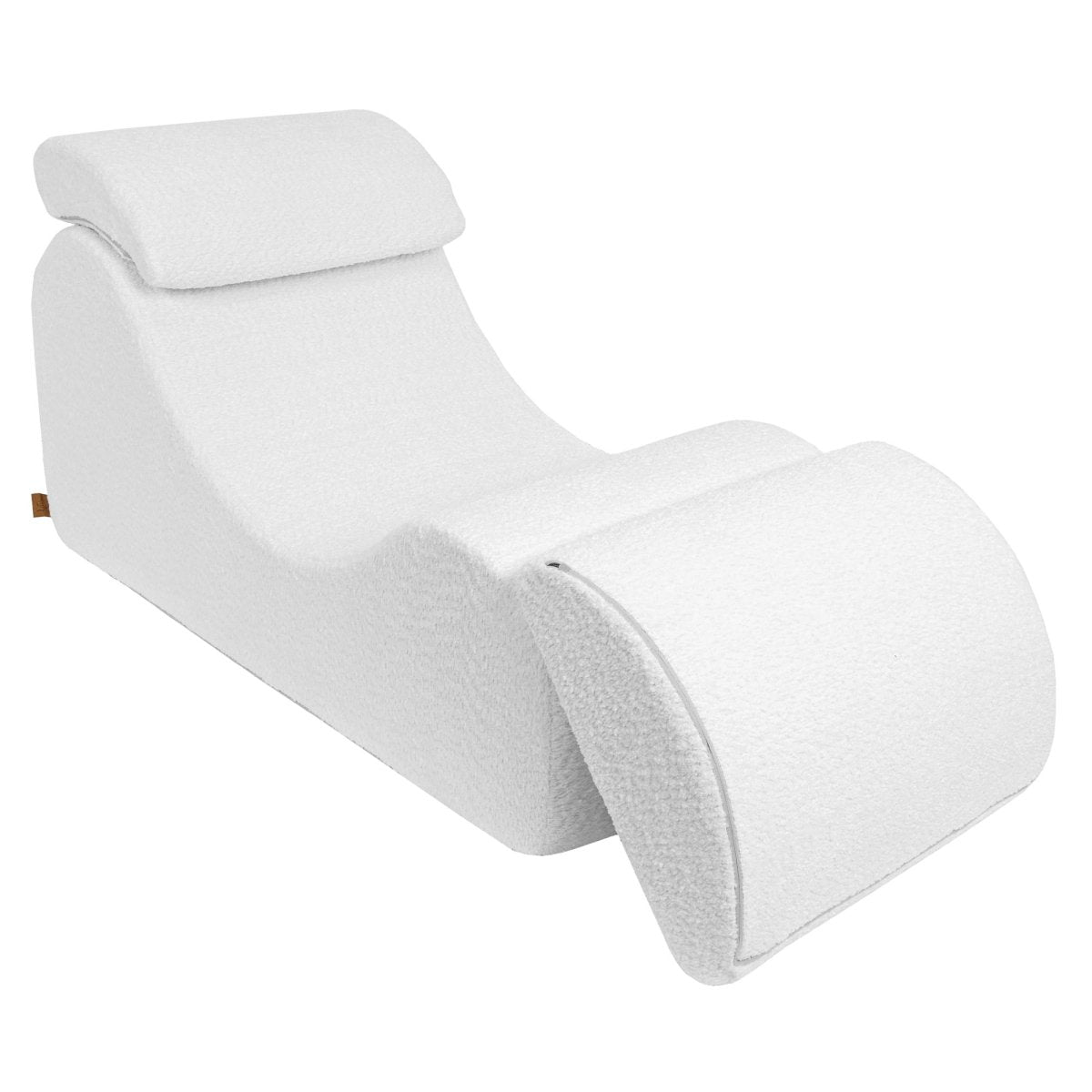 Wave Lounger for Kids & Teens - S-Shape, Bouclé (White) - Tiny Tugz™