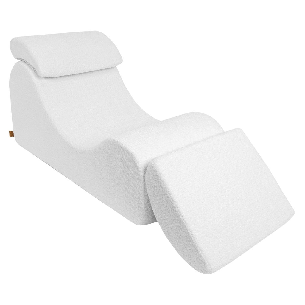 Wave Lounger for Kids & Teens - S-Shape, Bouclé (White) - Tiny Tugz™