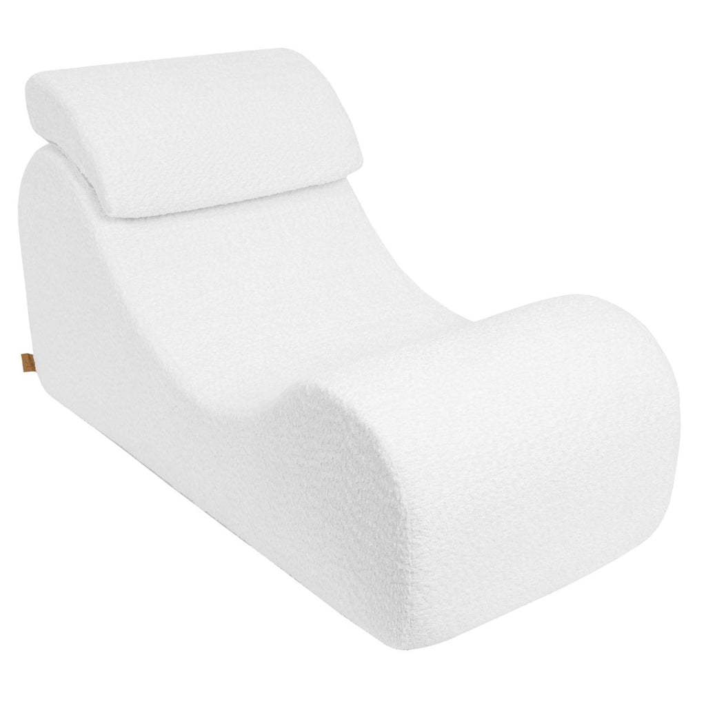 Wave Lounger for Kids & Teens - S-Shape, Bouclé (White) - Tiny Tugz™