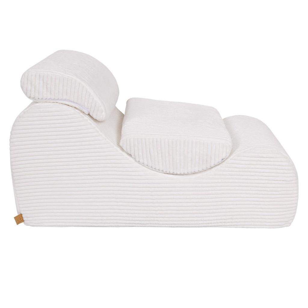 Wave Lounger for Kids & Teens - S-Shape, Furrycord (White) - Tiny Tugz™