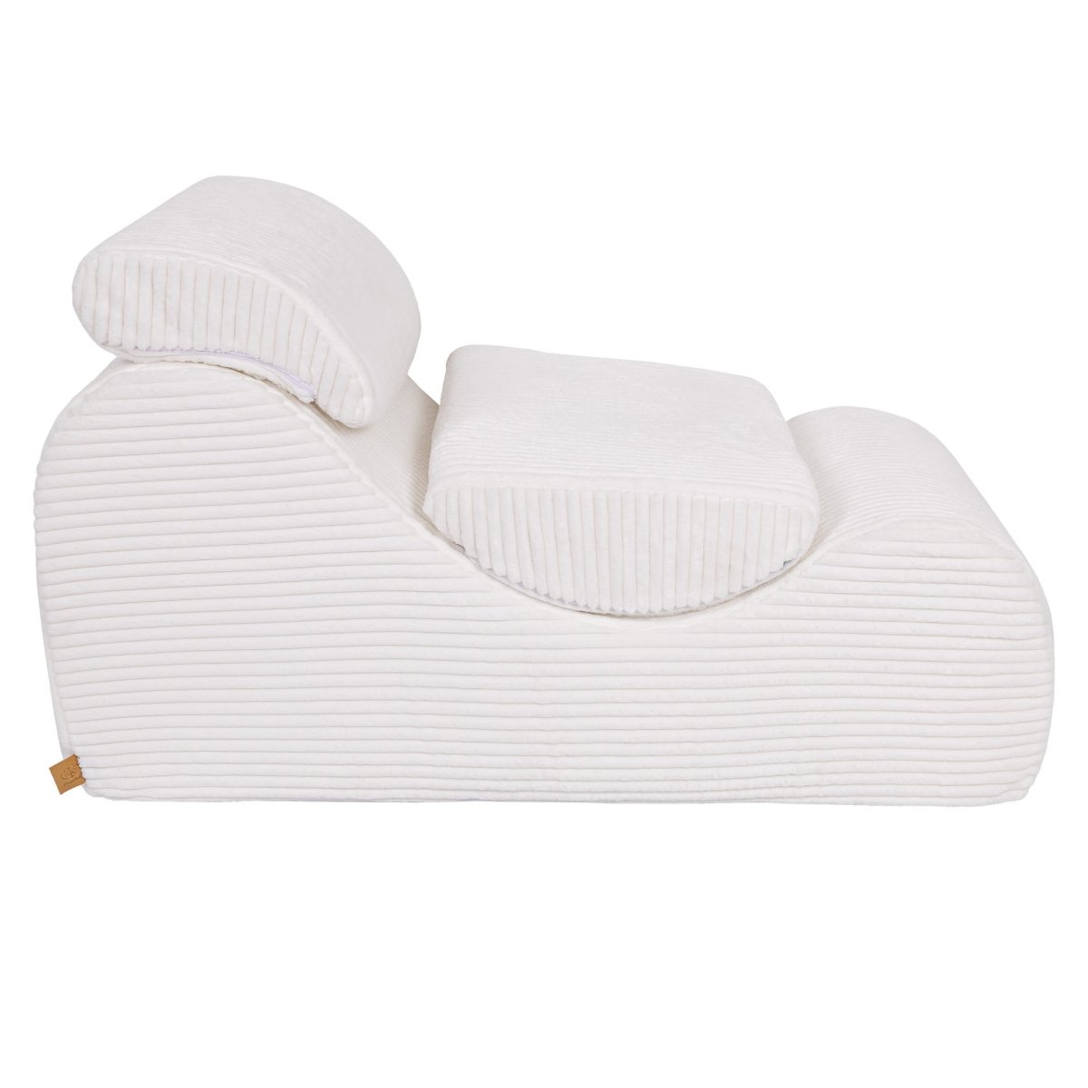 Wave Lounger for Kids & Teens - S-Shape, Furrycord (White) - Tiny Tugz™
