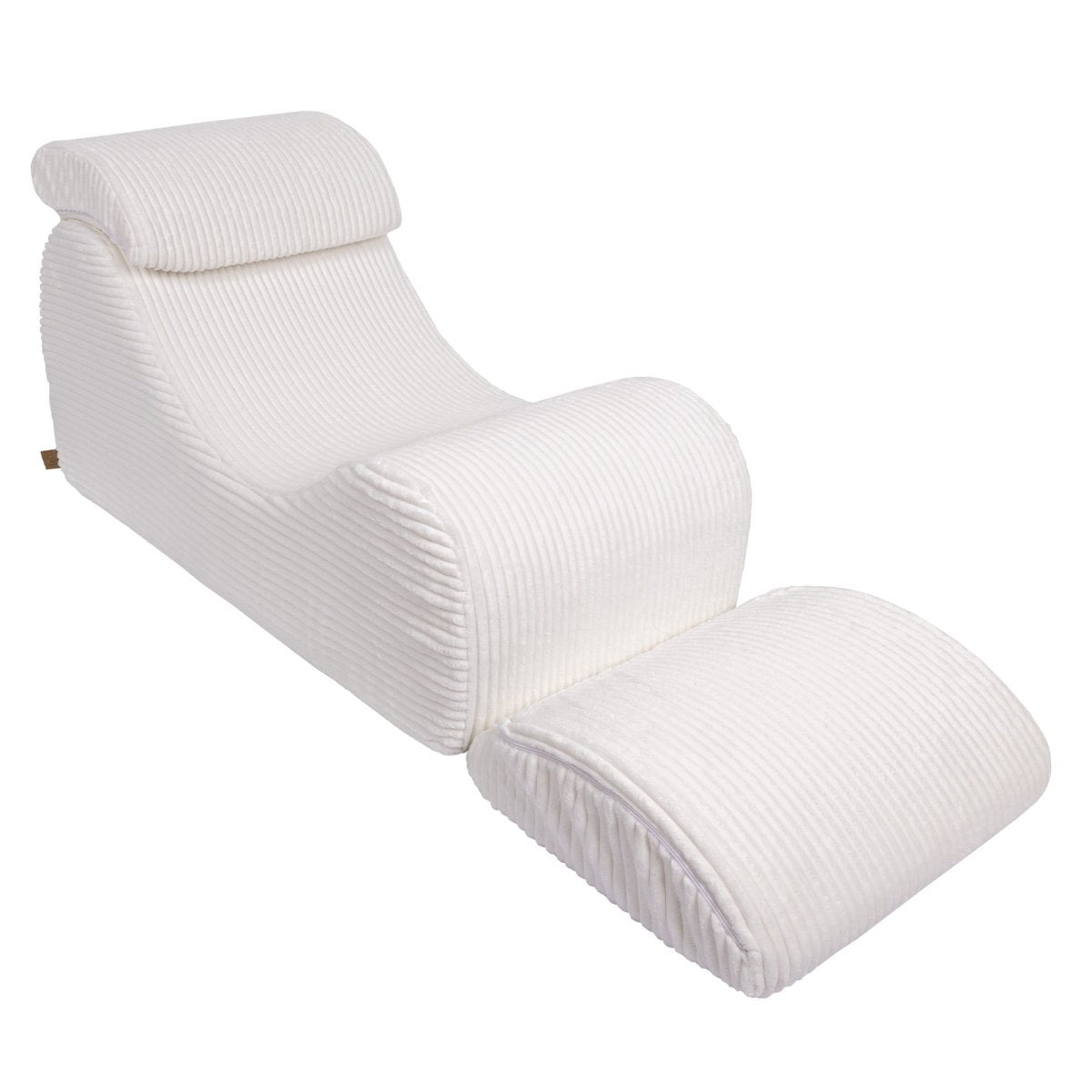 Wave Lounger for Kids & Teens - S-Shape, Furrycord (White) - Tiny Tugz™