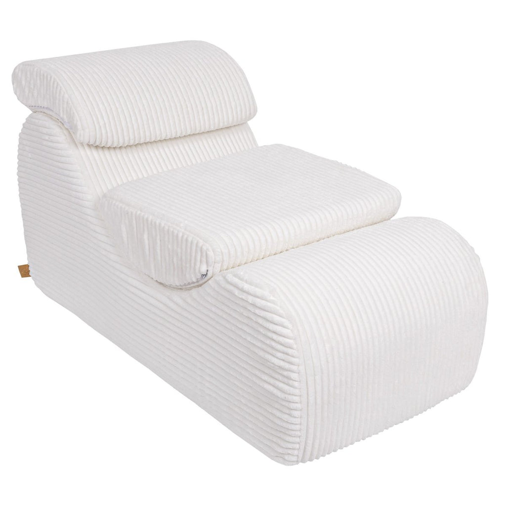 Wave Lounger for Kids & Teens - S-Shape, Furrycord (White) - Tiny Tugz™