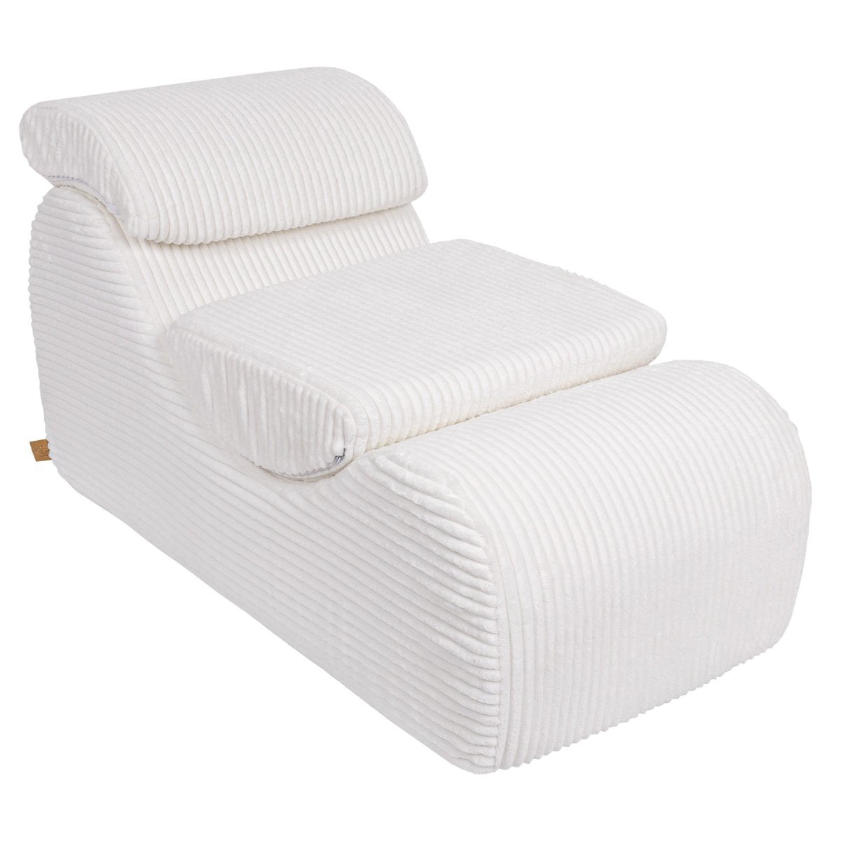 Wave Lounger for Kids & Teens - S-Shape, Furrycord (White) - Tiny Tugz™