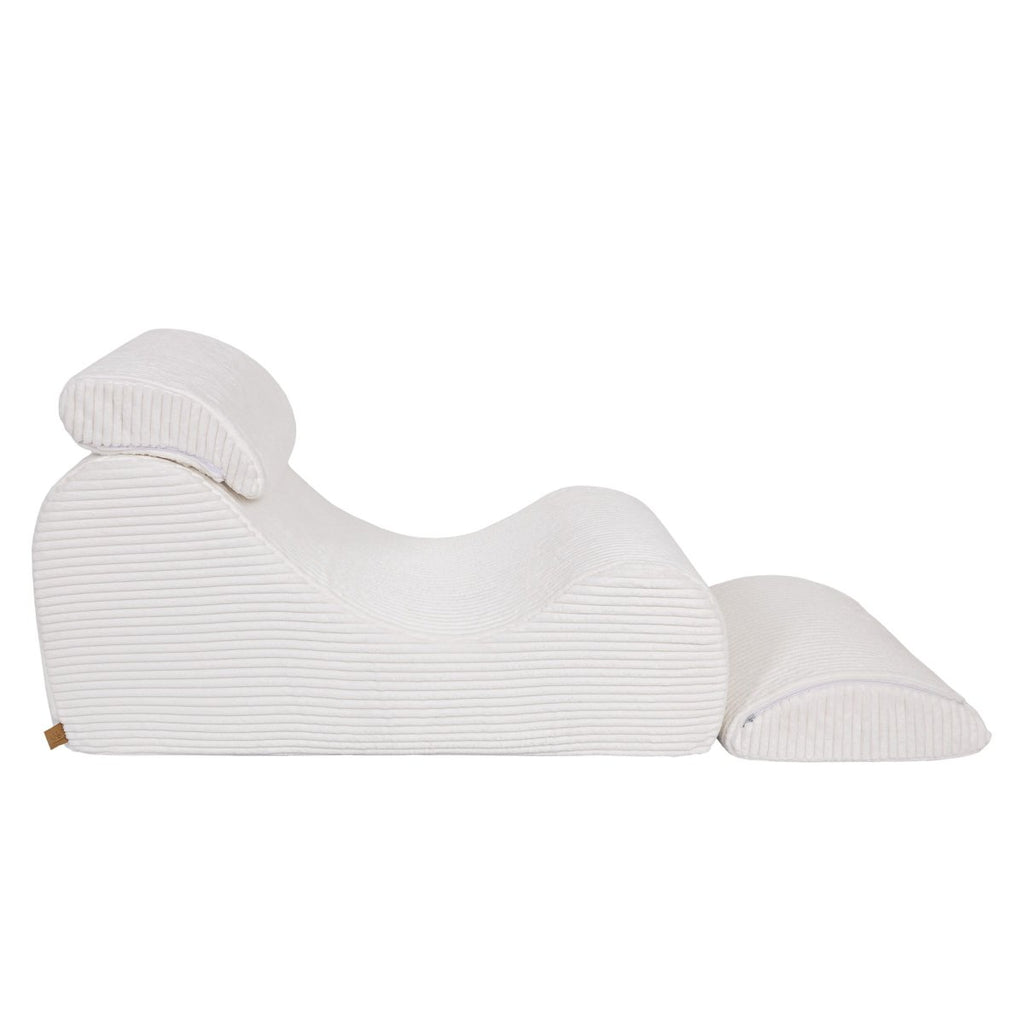Wave Lounger for Kids & Teens - S-Shape, Furrycord (White) - Tiny Tugz™