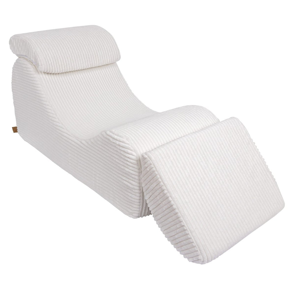 Wave Lounger for Kids & Teens - S-Shape, Furrycord (White) - Tiny Tugz™