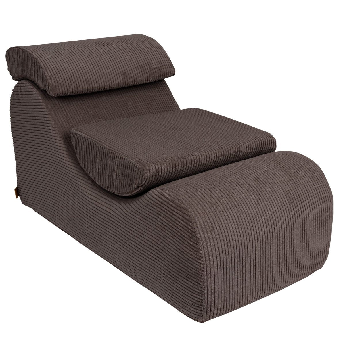 Wave Lounger for Kids & Teens - S-Shape, Velvet Corduroy (Brown) - Tiny Tugz™