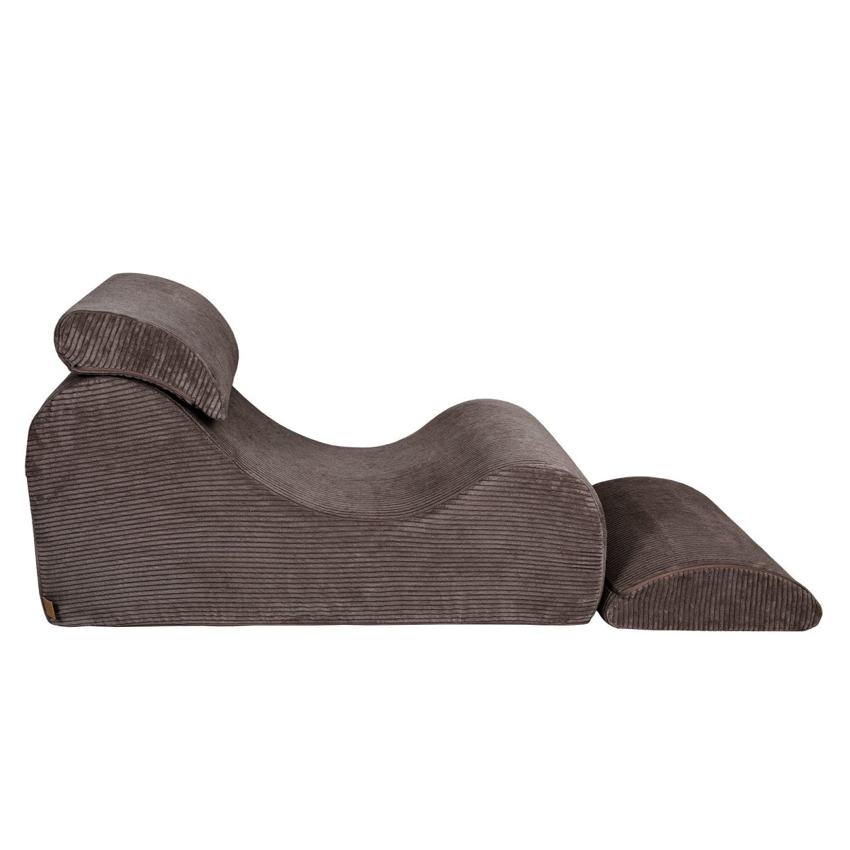 Wave Lounger for Kids & Teens - S-Shape, Velvet Corduroy (Brown) - Tiny Tugz™