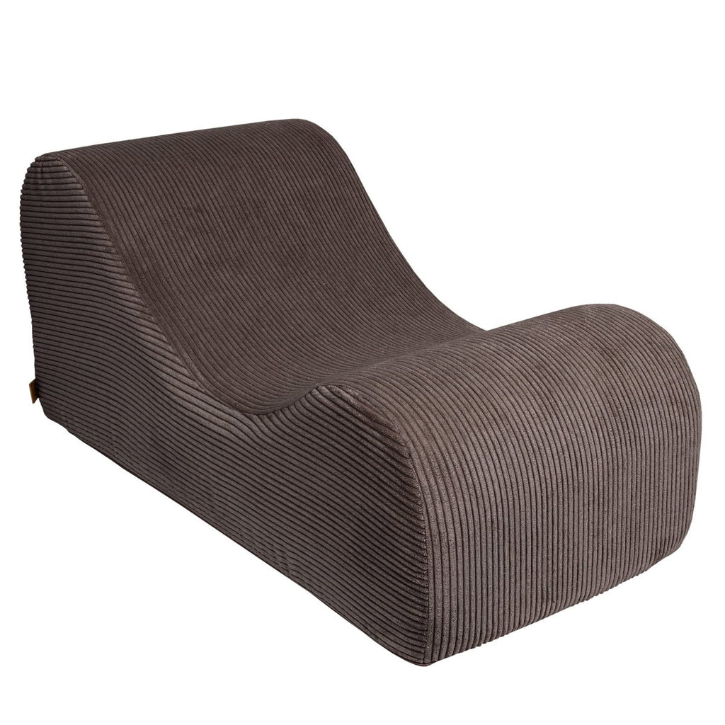 Wave Lounger for Kids & Teens - S-Shape, Velvet Corduroy (Brown) - Tiny Tugz™