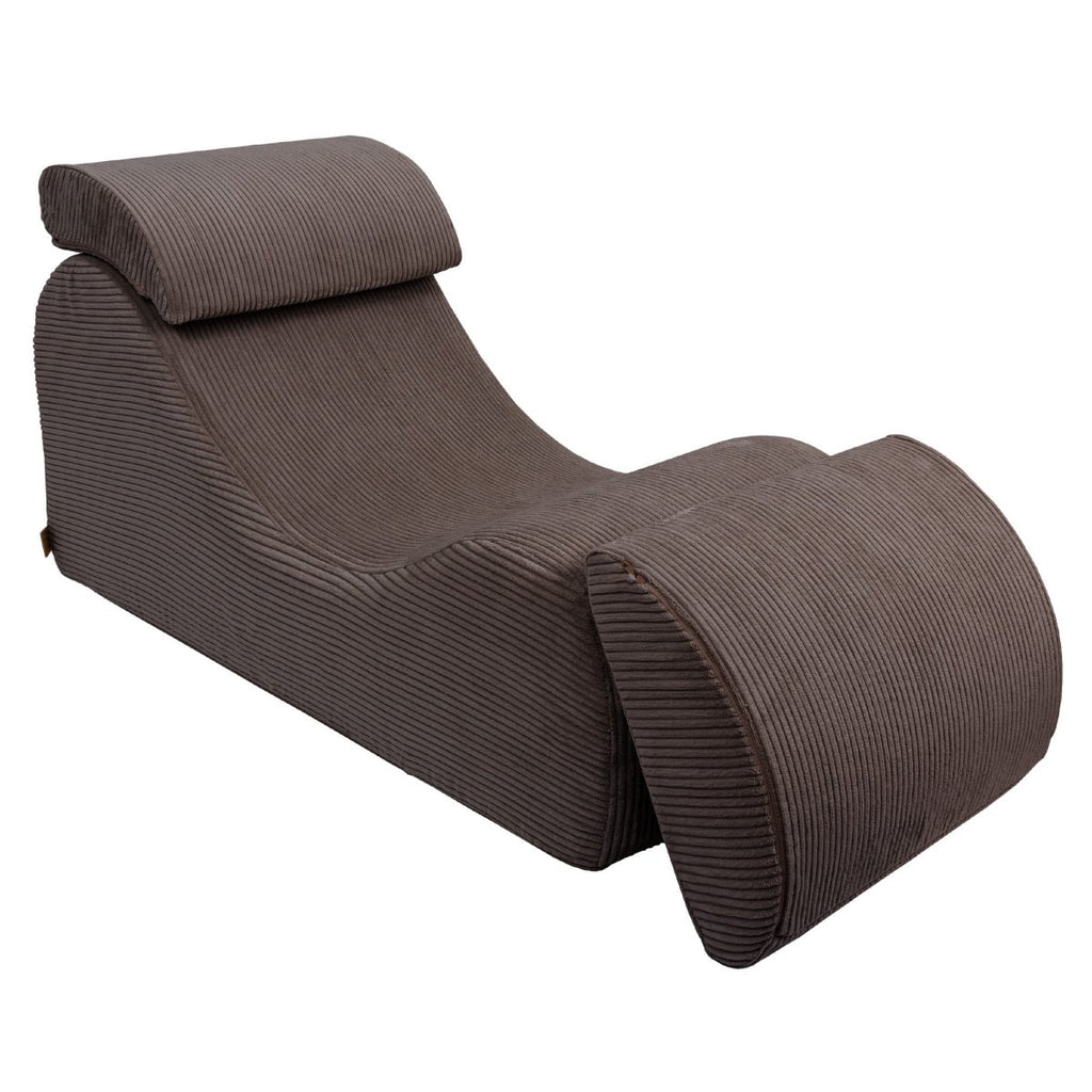 Wave Lounger for Kids & Teens - S-Shape, Velvet Corduroy (Brown) - Tiny Tugz™