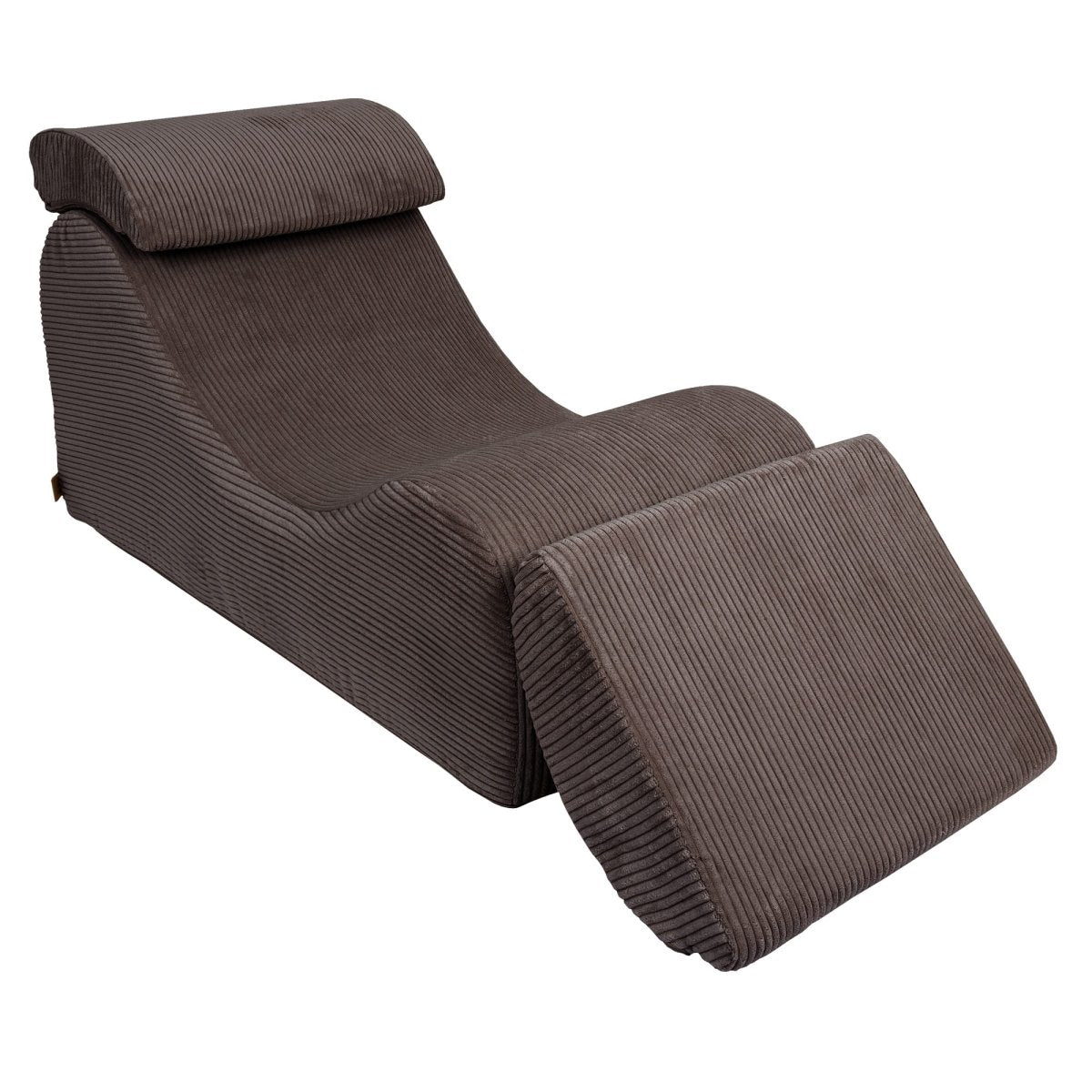 Wave Lounger for Kids & Teens - S-Shape, Velvet Corduroy (Brown) - Tiny Tugz™