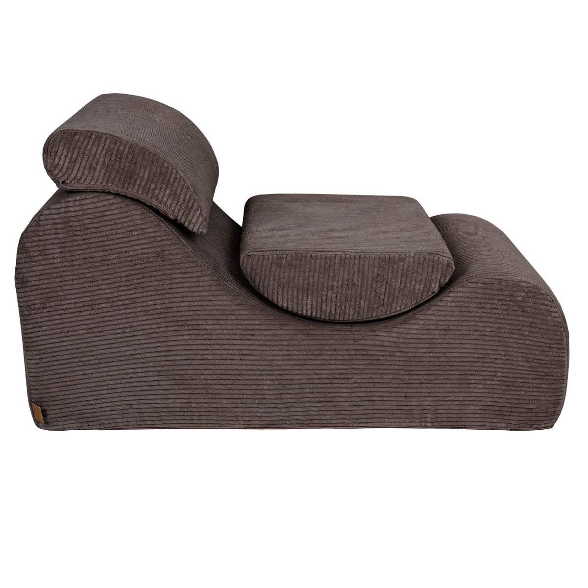 Wave Lounger for Kids & Teens - S-Shape, Velvet Corduroy (Brown) - Tiny Tugz™