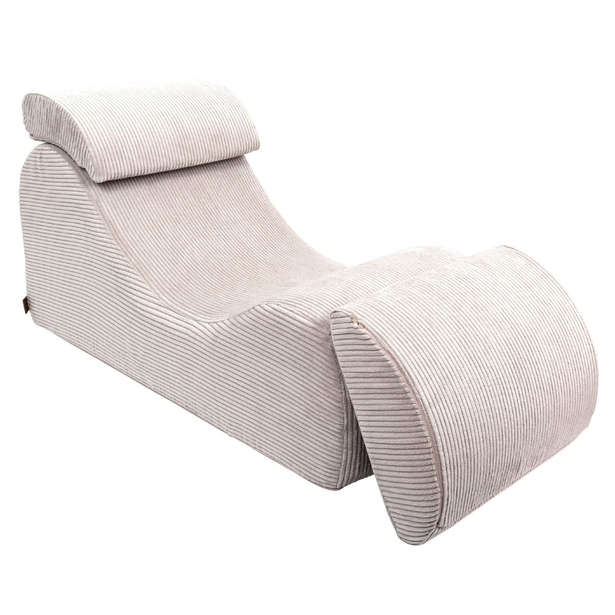 Wave Lounger for Kids & Teens - S-Shape, Velvet Corduroy (Ecru) - Tiny Tugz™