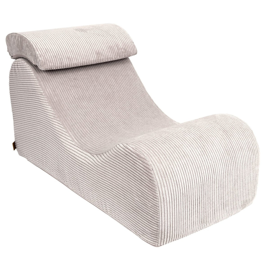 Wave Lounger for Kids & Teens - S-Shape, Velvet Corduroy (Ecru) - Tiny Tugz™