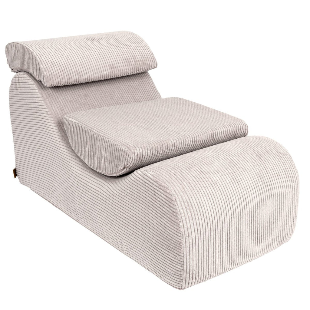 Wave Lounger for Kids & Teens - S-Shape, Velvet Corduroy (Ecru) - Tiny Tugz™